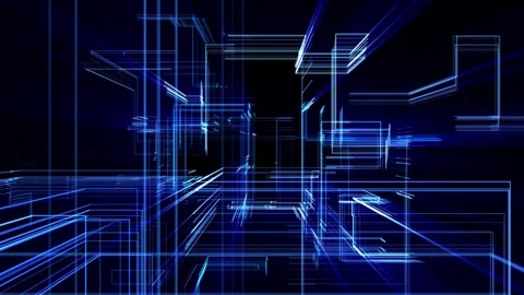 Futuristic background with transparent blue digital patterns Stock Footage 281007230