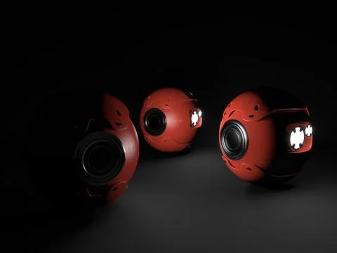 Futuristic balls on a dark background Stock Illustration