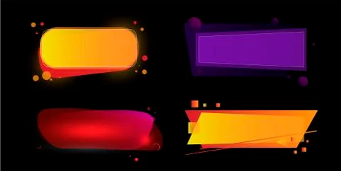 Futuristic banner. Set of geometric gradient sales banners. Stock Illustration