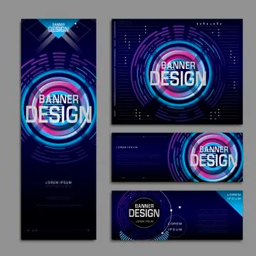 Futuristic banner template Stock Illustration