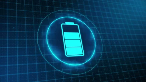 Futuristic battery charging animation. Stock Footage 204964493