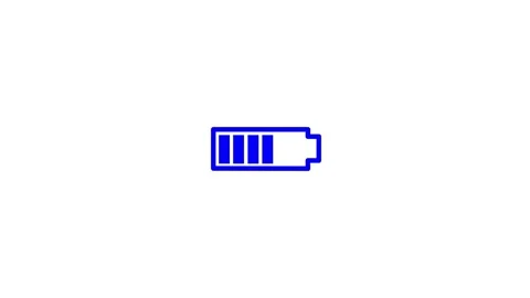 Futuristic battery charging indicator level low to full on white background. 動画素材 290014982