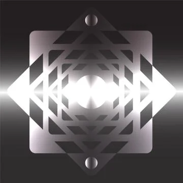 Futuristic beams bright abstraction square metal Illustrazione stock