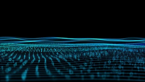 Futuristic Big Data Analytics Digital Wave Background 스톡 동영상 341355989