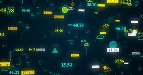 Futuristic Big Data Cloud BG.Stock market growth Transfer BG.Technology sto.. Stock Illustration