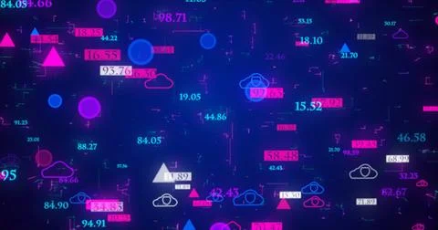 Futuristic Big Data Cloud BG.Stock market growth Transfer BG.Technology sto.. Stock Illustration
