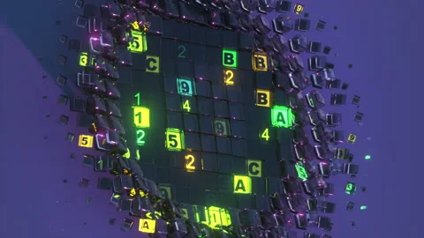 Futuristic big data concept 3D animation Stock Footage 207675133