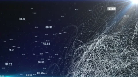 Futuristic Big Data Decimal Random Number Simulation Video stock 151692546