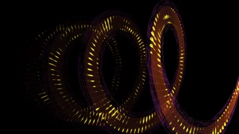 Futuristic big data flow with glowing circles on spiral paths. Concept of A.. Video stock 341262677