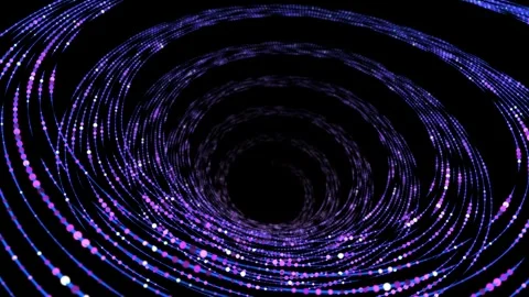 Futuristic big data flow with purple dots on spiral paths. Concept of AI , .. Video stock 341262703