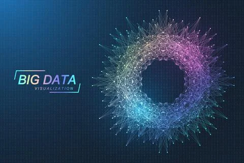 Futuristic big data visualization array digital presentation on the business Stock Illustration