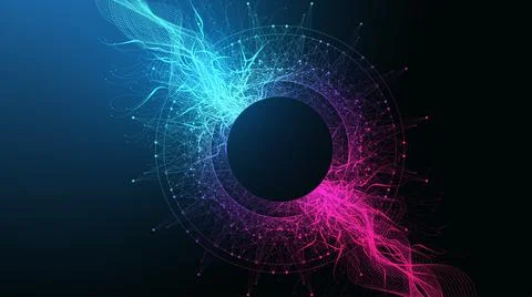 Futuristic big data visualization array digital presentation illustration on the Stock Illustration