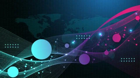 Futuristic big data visualization array digital presentation illustration on the Stock Illustration