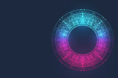 Futuristic big data visualization array digital presentation illustration on the Illustrazione stock