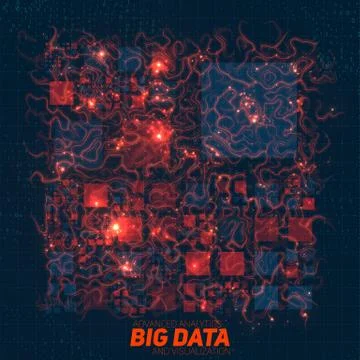Futuristic Big data visualization. Cybernetic infographic. Information aesthe Illustrazione stock