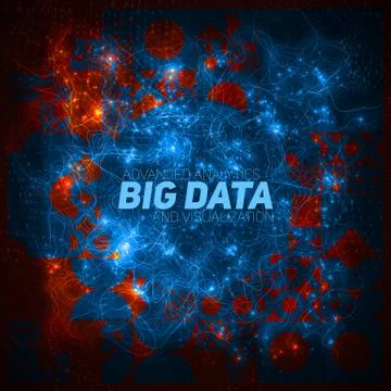Futuristic Big data visualization. Cybernetic infographic. Information aesthe Stock Illustration