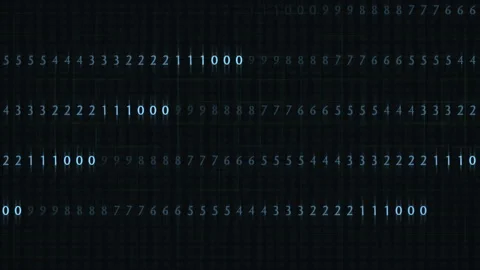 Futuristic Binary Code Display Glowing Numbers and Digital Effects Stock-Footage 309518544