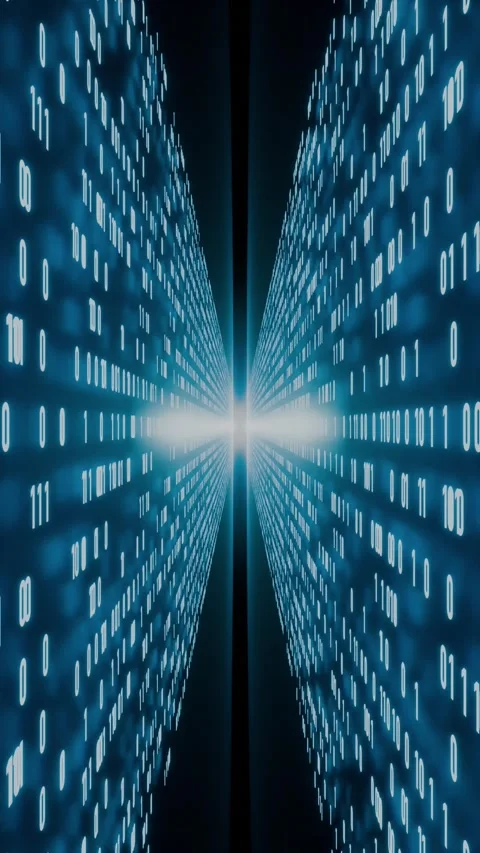 Futuristic binary code, floating zeros and ones, big data. Stock Footage 319996685