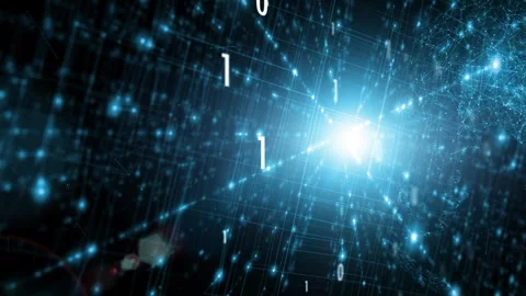 Futuristic binary data cyberspace network Stock-Footage 319888148
