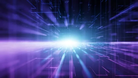 Futuristic binary data network lines loop motion Stock Footage 347507973