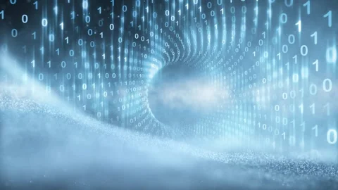 Futuristic binary data tunnel cyberspace Stock Footage 322904422