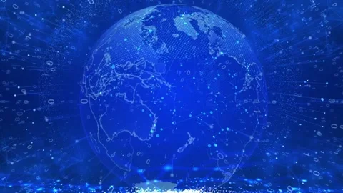 Futuristic Binary Digits Flying - Digital Globe Spinning Stock Footage 143893131