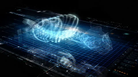 Futuristic Biomedical Concept of a Patient's Backbone Stock Footage 218146827