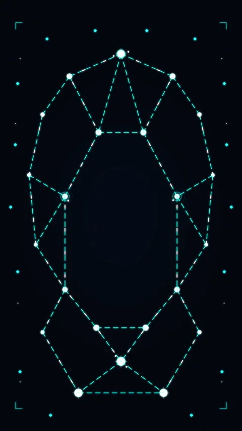 Futuristic biometric face recognition mesh scanning technology motion graphic Stock Footage 347245740