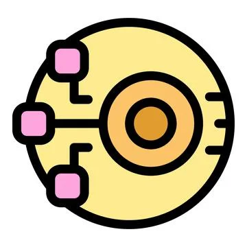Futuristic bionic eye implant is analyzing data with digital connections Illustrazione stock