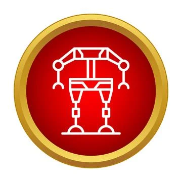 Futuristic bipedal robot icon representing automation technology Stock Illustration