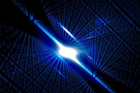 Futuristic black background with binary code Stock Illustration