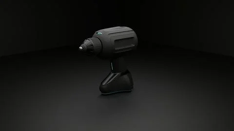 Futuristic black cordless drill design concept with sleek modern style Stock Illustration