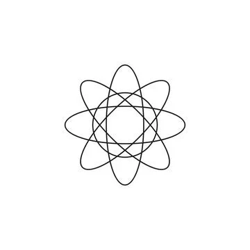 Futuristic black frame molecule icon, Y2k vector illustration. Stock Illustration