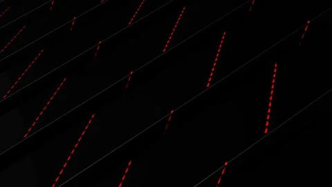 Futuristic Black Geometric Background with Red Neon Lines Stock Footage 248124030