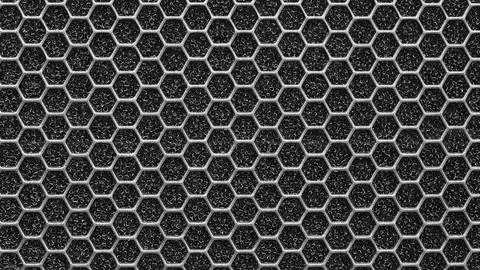 Futuristic black glowing hexagonal background design Fotos de archivo