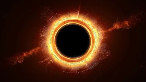 Futuristic Black Hole Simulation HUD Stock Footage 107034121