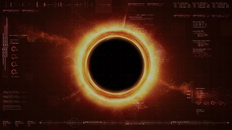 Futuristic Black Hole Simulation HUD 스톡 동영상 126136408