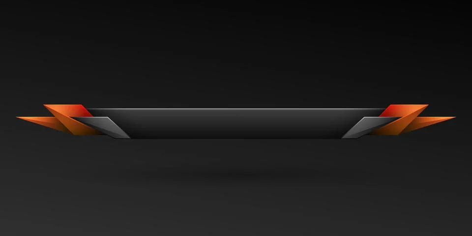 Futuristic black lower third game interface screen title banner bar template Stock Illustration