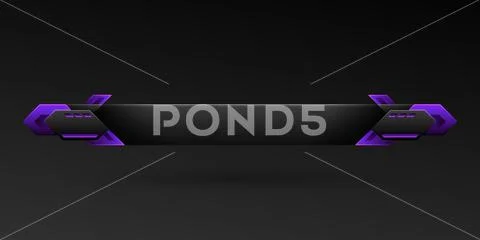 Futuristic black lower third game interface screen title banner ...