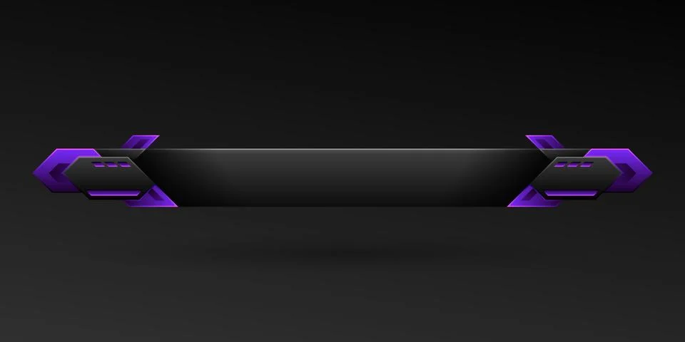 Futuristic black lower third game interface screen title banner Stock Illustration