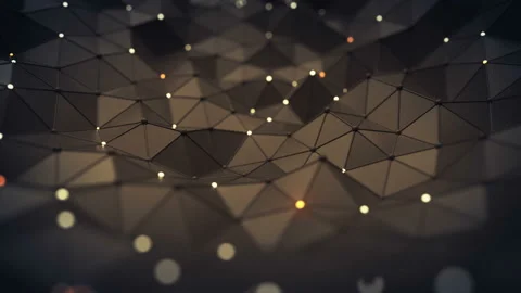 Futuristic black polygonal network shape seamless loop 3D render animation Stock Footage 118353572