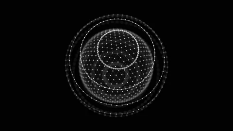 Futuristic black sphere of particles and lines. Network connection big data. Stock Footage 162404929
