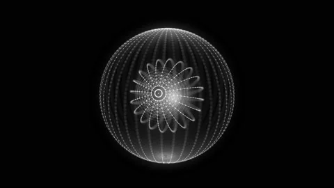 Futuristic black sphere of particles and lines. Network connection big data. Stock Footage 207734835