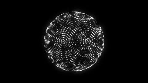 Futuristic black sphere of particles and lines. Network connection big data. 動画素材 274194864
