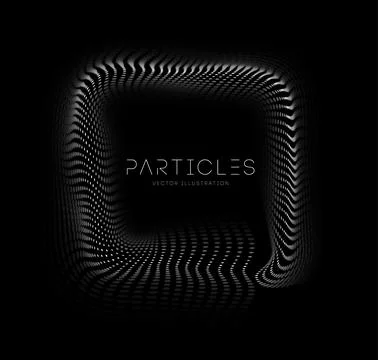 Futuristic black square particle mesh design Illustrazione stock