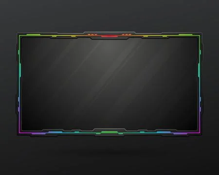 Futuristic black stream overlay game gui screen panel frame Stock Illustration