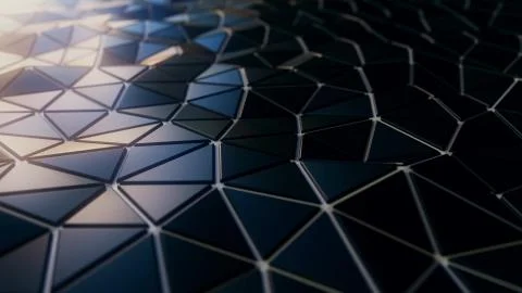 Futuristic black triangular plates of armor, 3D rendering Stock Illustration