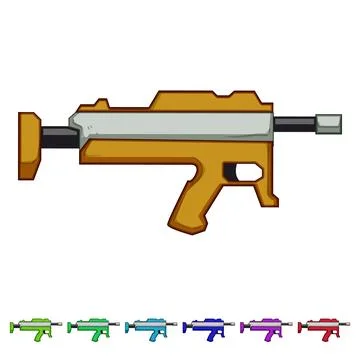 Futuristic blaster gun cartoon vector graphic イラスト素材