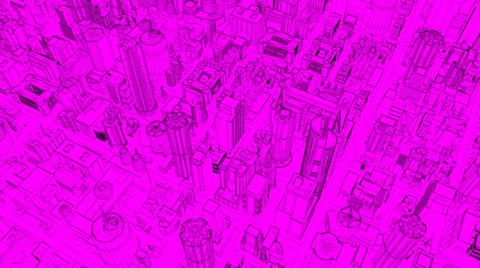 Futuristic Block - Urban CG Wireframe (HD) Video stock 37537011