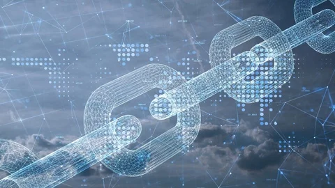 Futuristic blockchain chain motion background Stock Footage 98886322